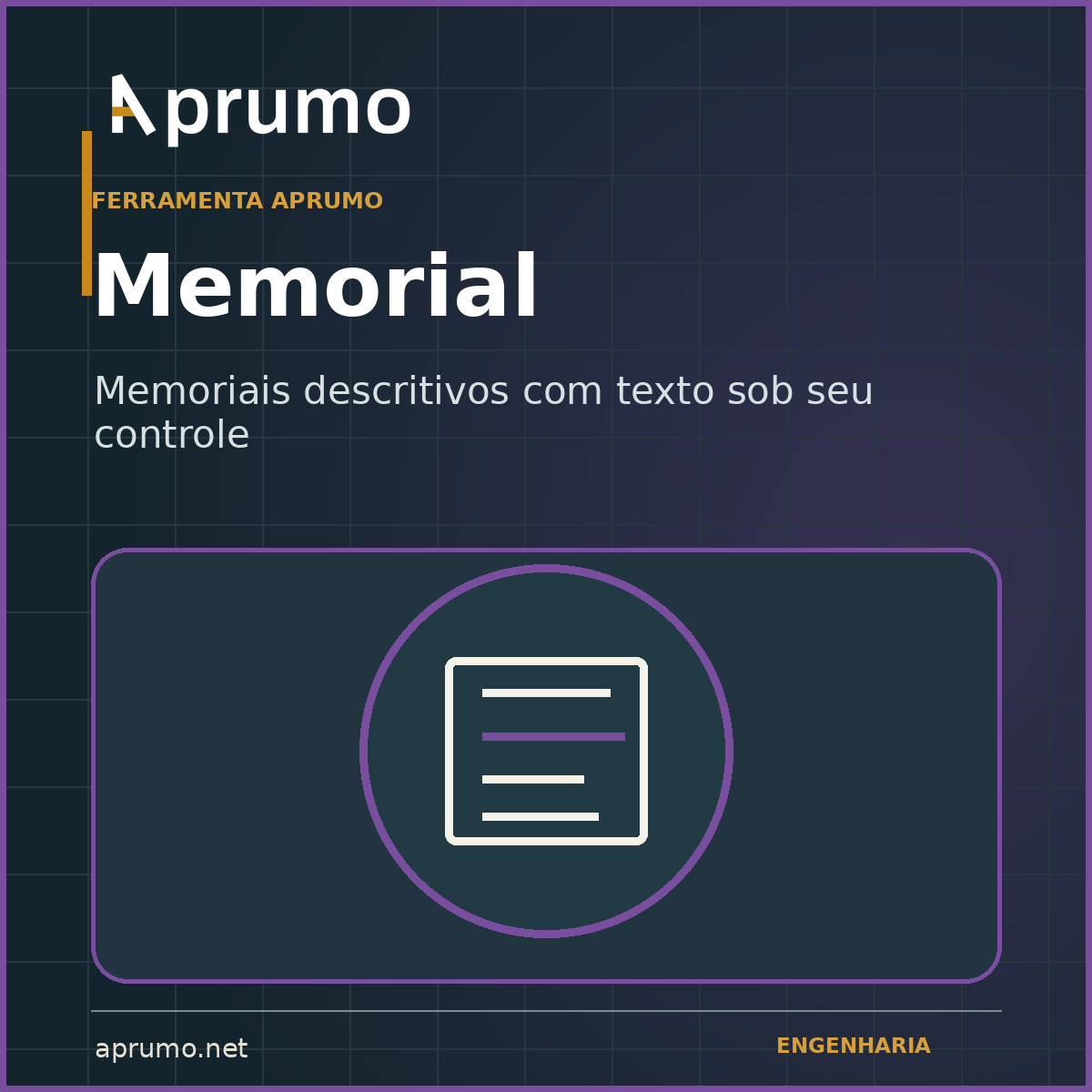 Capa do Aprumo Memorial