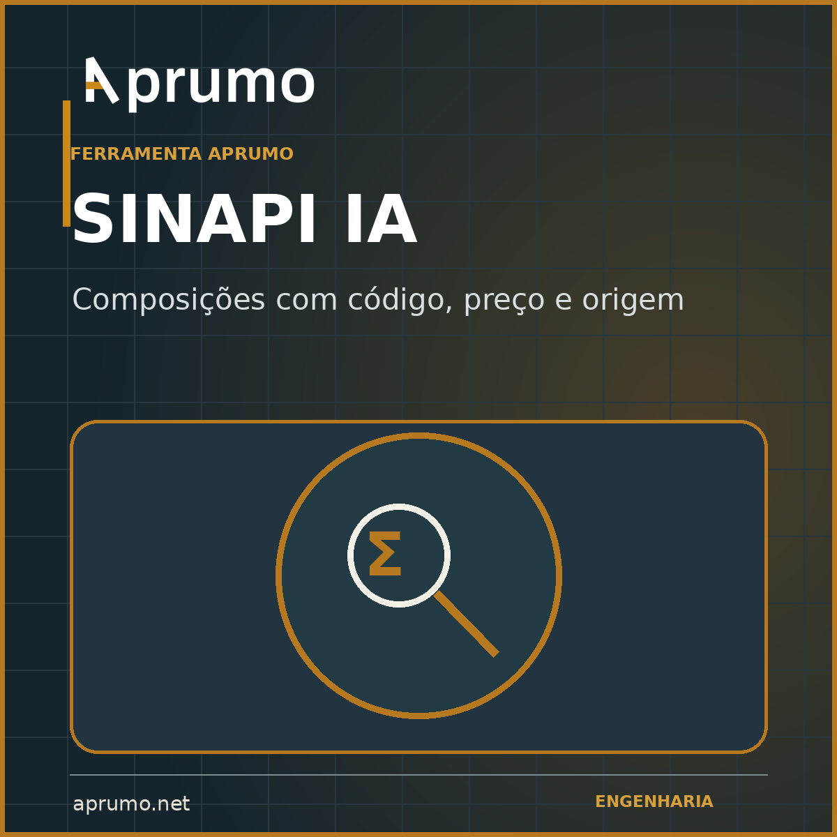 Capa do Aprumo SINAPI IA
